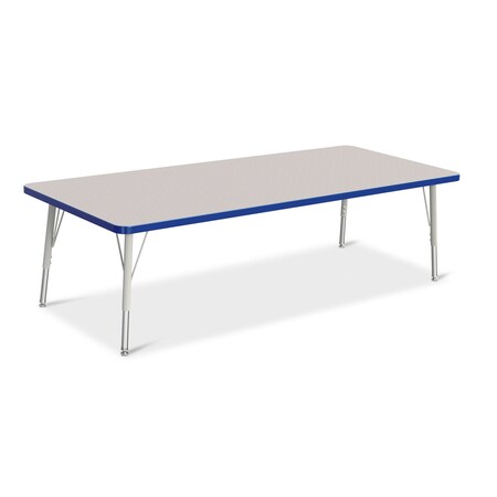 Jonti-Craft Berries Rectangle Activity Table, 30 in. x 72 in., E-height, Freckled Gray/Blue/Gray 6413JCE003